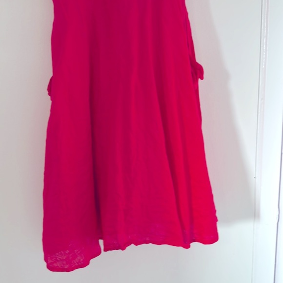 Anthropologie Hd In Paris 100% Linen Hot Pink Shirt Dress size 0 - Picture 6 of 10